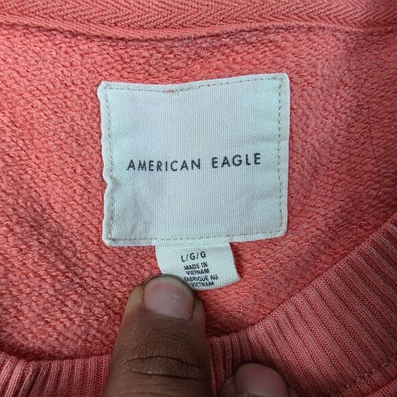 American Eagle A Eagle Womens Large Pink Logo Sweatshirt Crewneck Long Sleeve - Picture 3 of 8